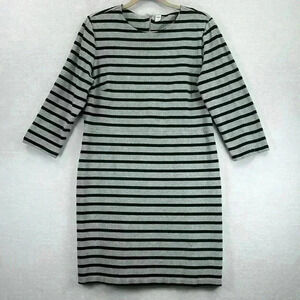 Old Navy Women’s Dress Size XL Gray/Black Stripe Cotton/Spandex Knit 3/4 Sleeves
